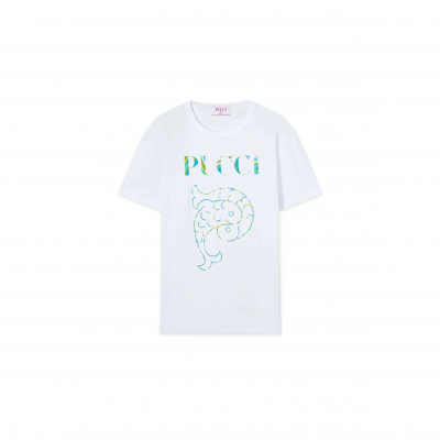 PUCCI LOGO-PRINT T-SHIRT 4HTP754H983100